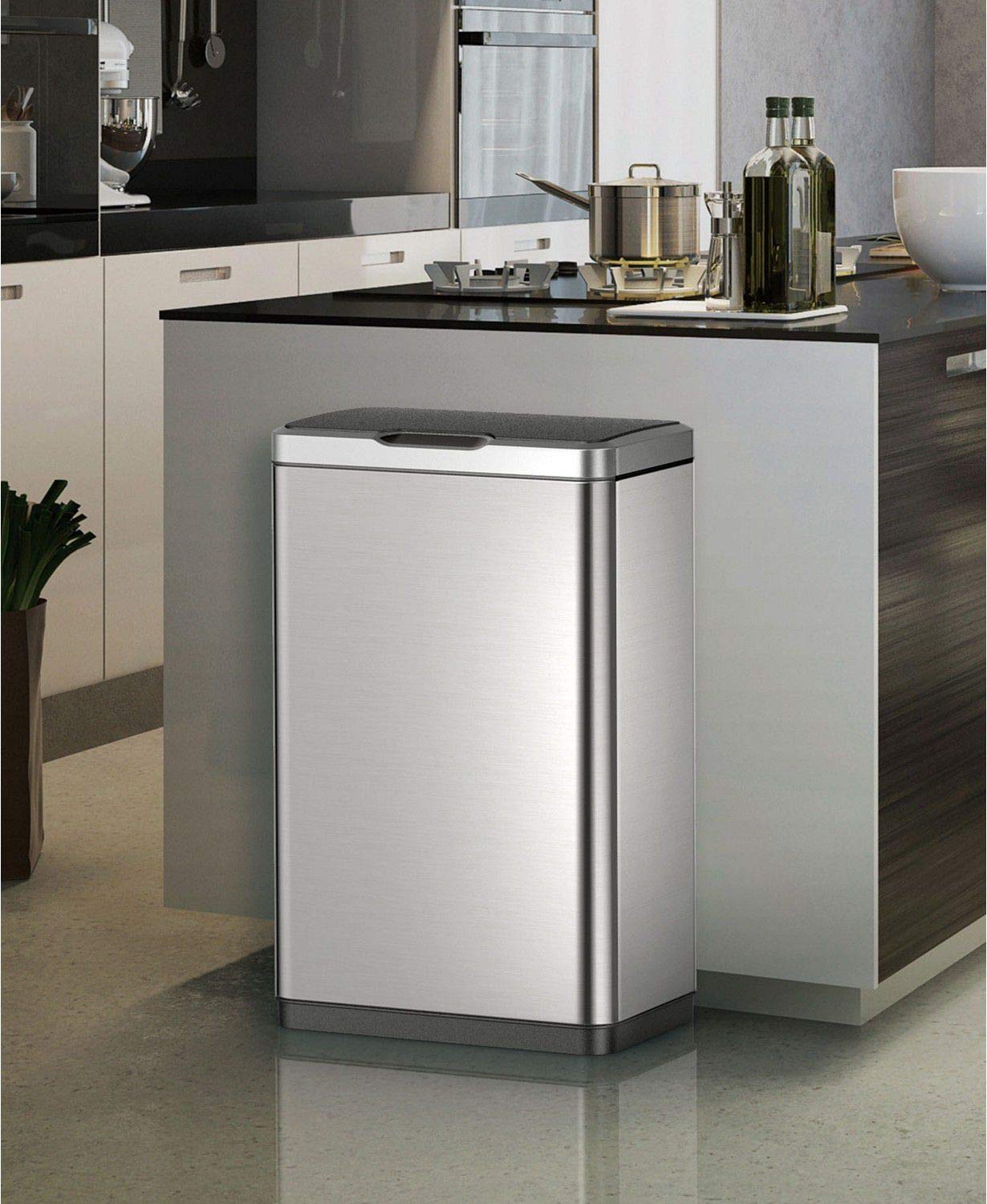 Lixeira Automática 50 Litros Inox Com Sensor