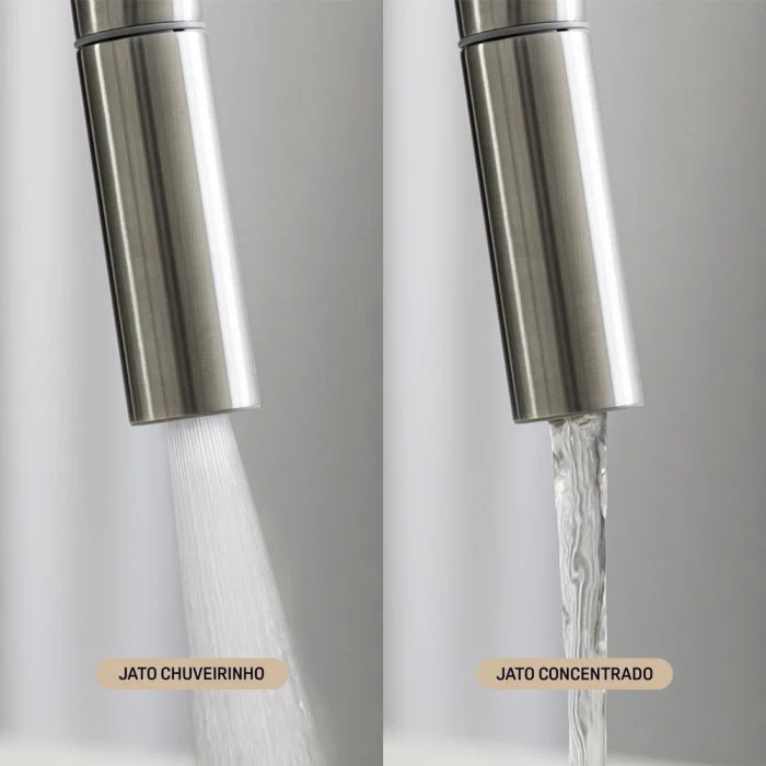 Torneira Monocomando Gourmet de Cozinha Inox